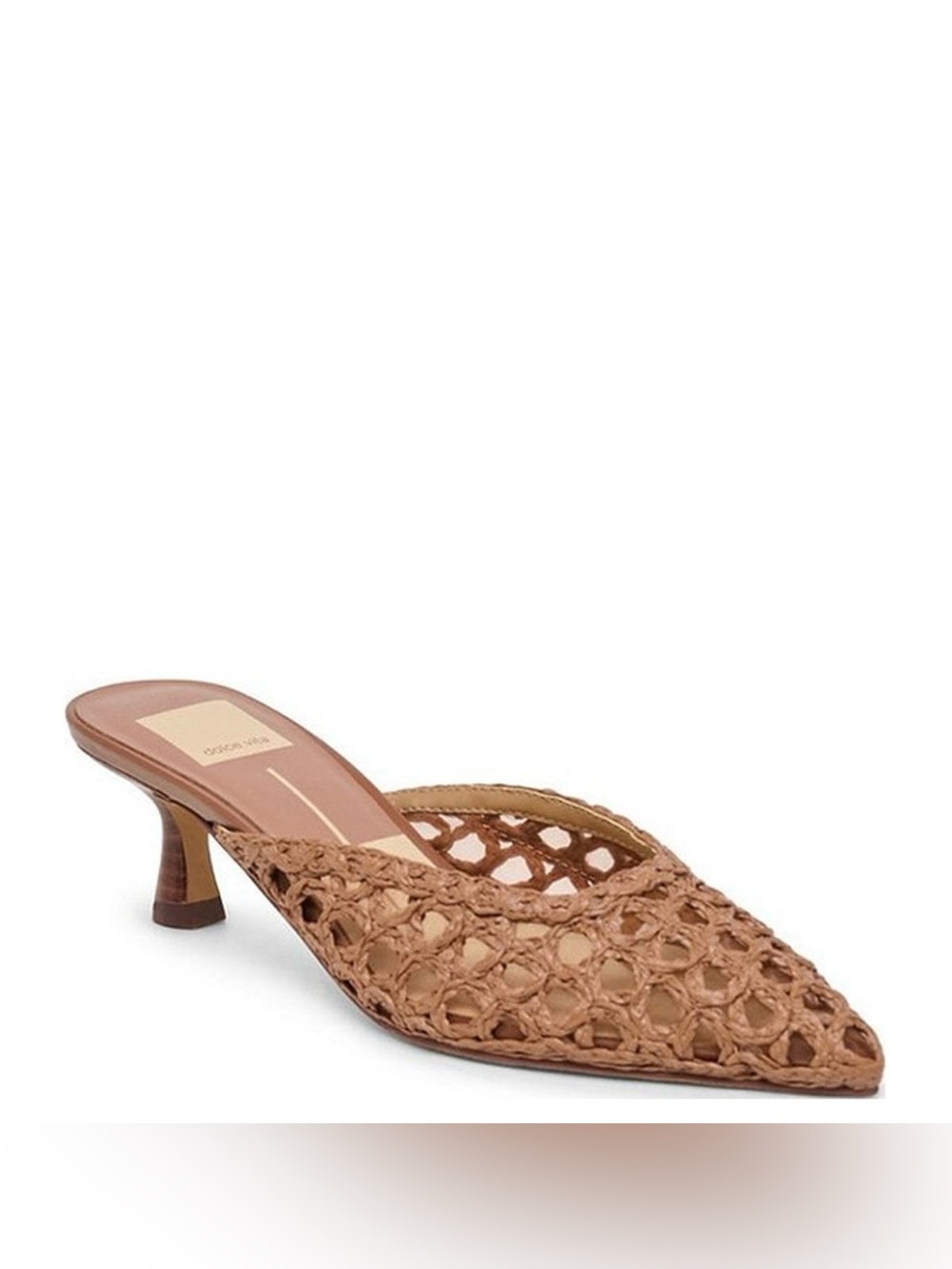 Dolce Vita Cleo Loop Raffia Kitten Heel Mules, Size 8.5
